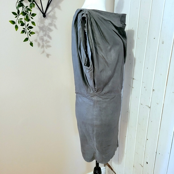 MUUBAA | LEATHER MIDI DRESS metallic grey - Picture 6 of 8